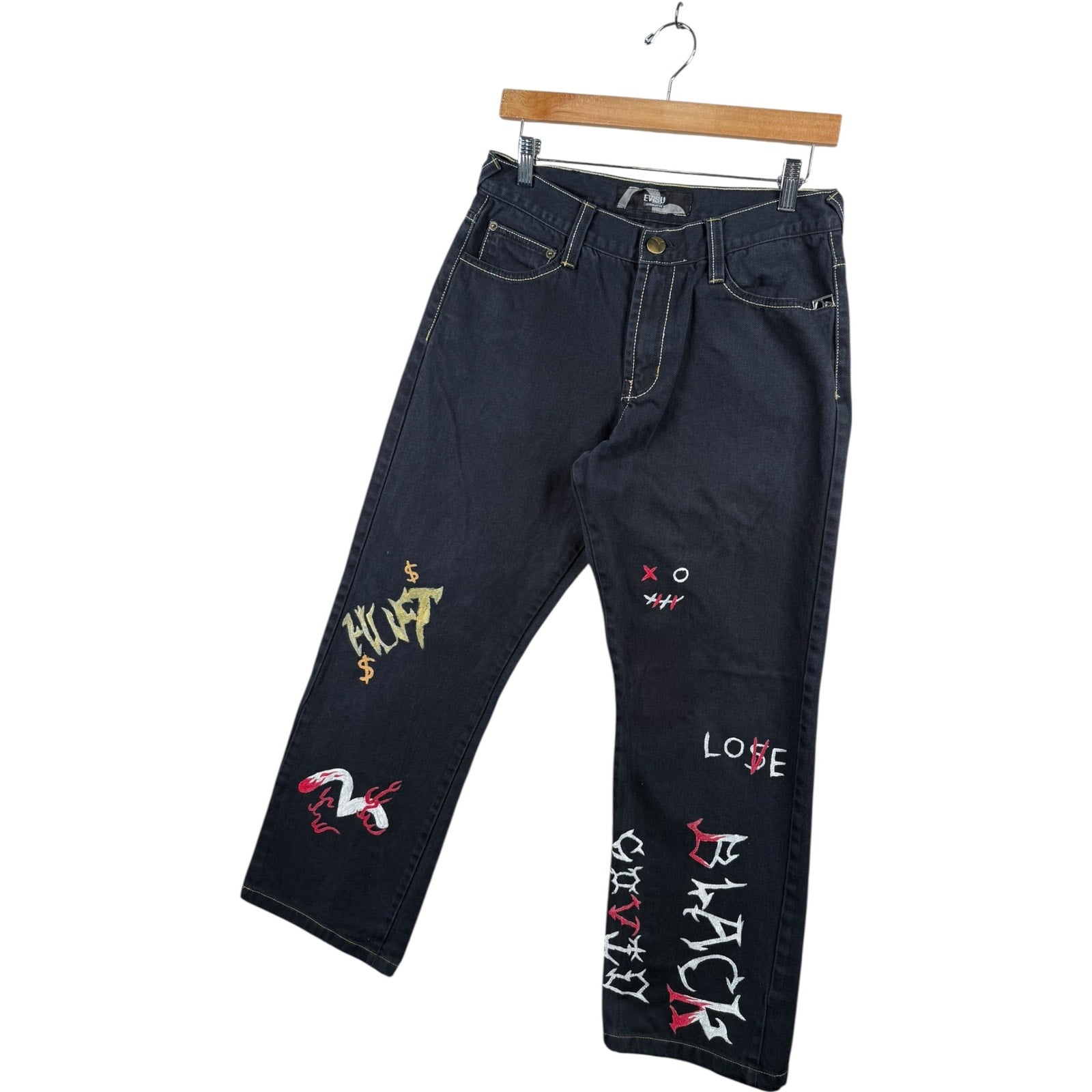 Vintage Evisu Embroidered Graffiti Denim Jeans 31