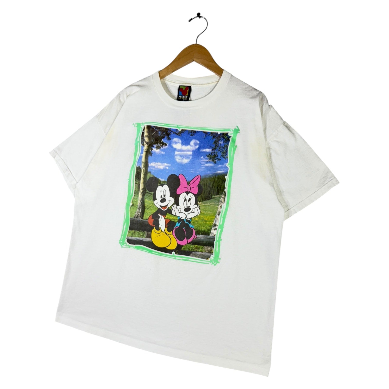 VINTAGE - vintage ディズニー　Tシャツ Disney/ディズニー/ミニーマウス】ヴィンテージ風ピグメントT