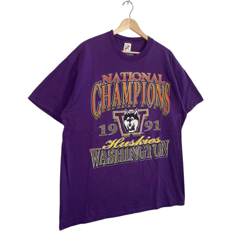Vintage University Of Washington Huskies National Champions Tee 1991