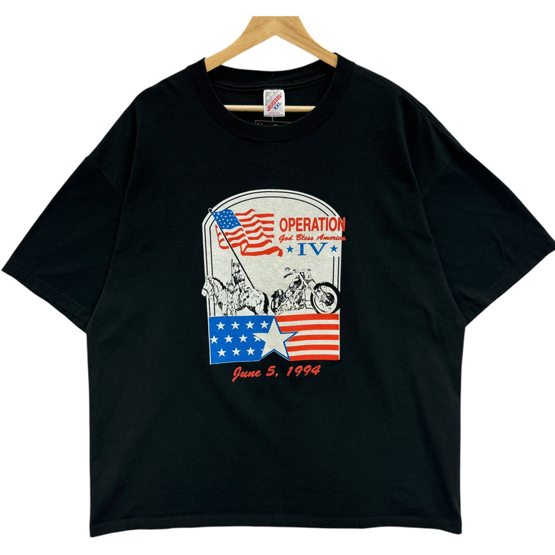 Vintage Motorcyclist Ride For Veterans Promo Tee 90s