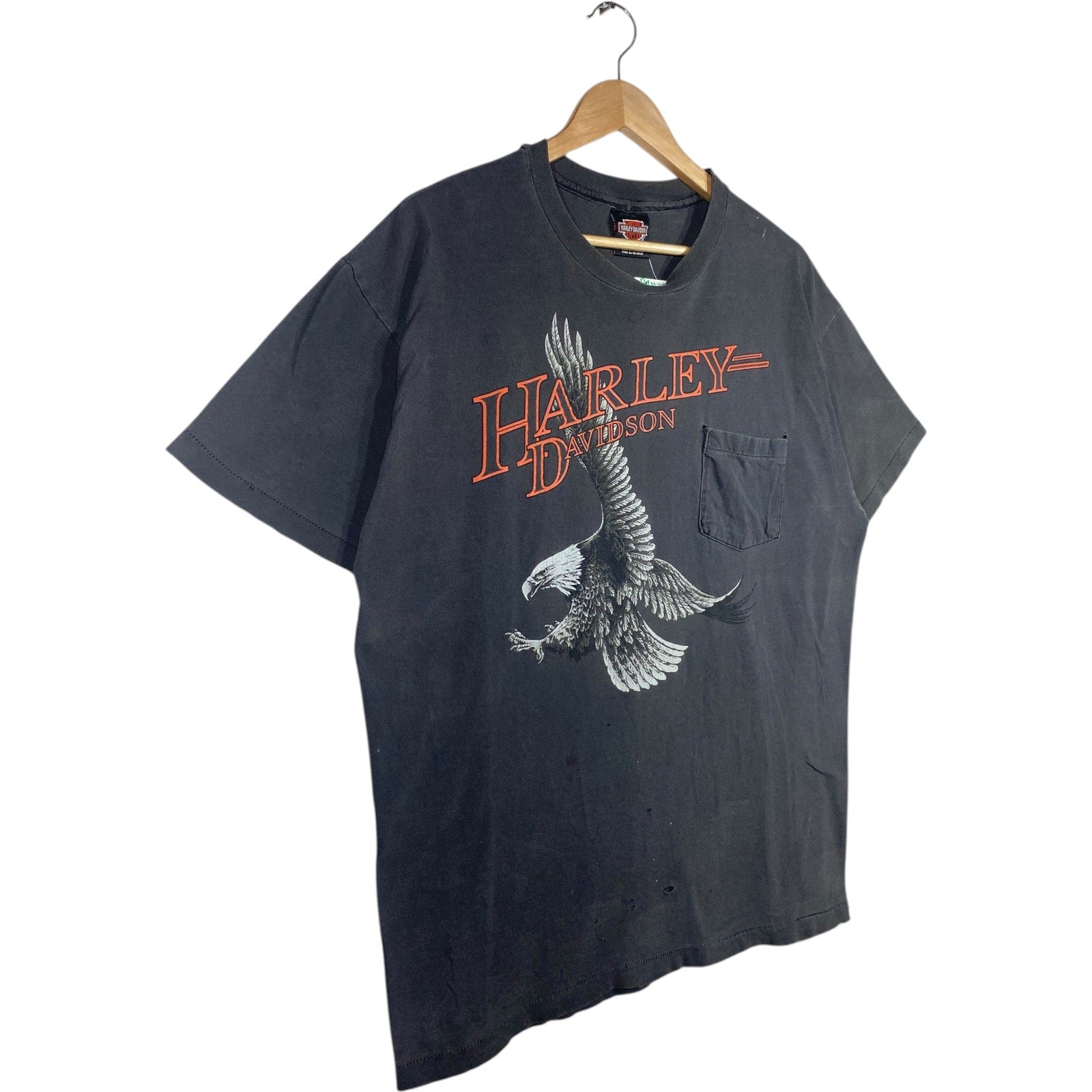 Vintage Harley Davidson Las Vegas Biker Graphic Pocket T-Shirt