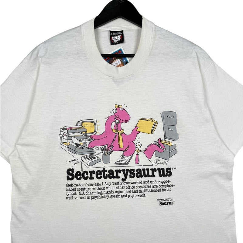 Vintage Secretarysaurus Funny Office Graphic T-Shirt