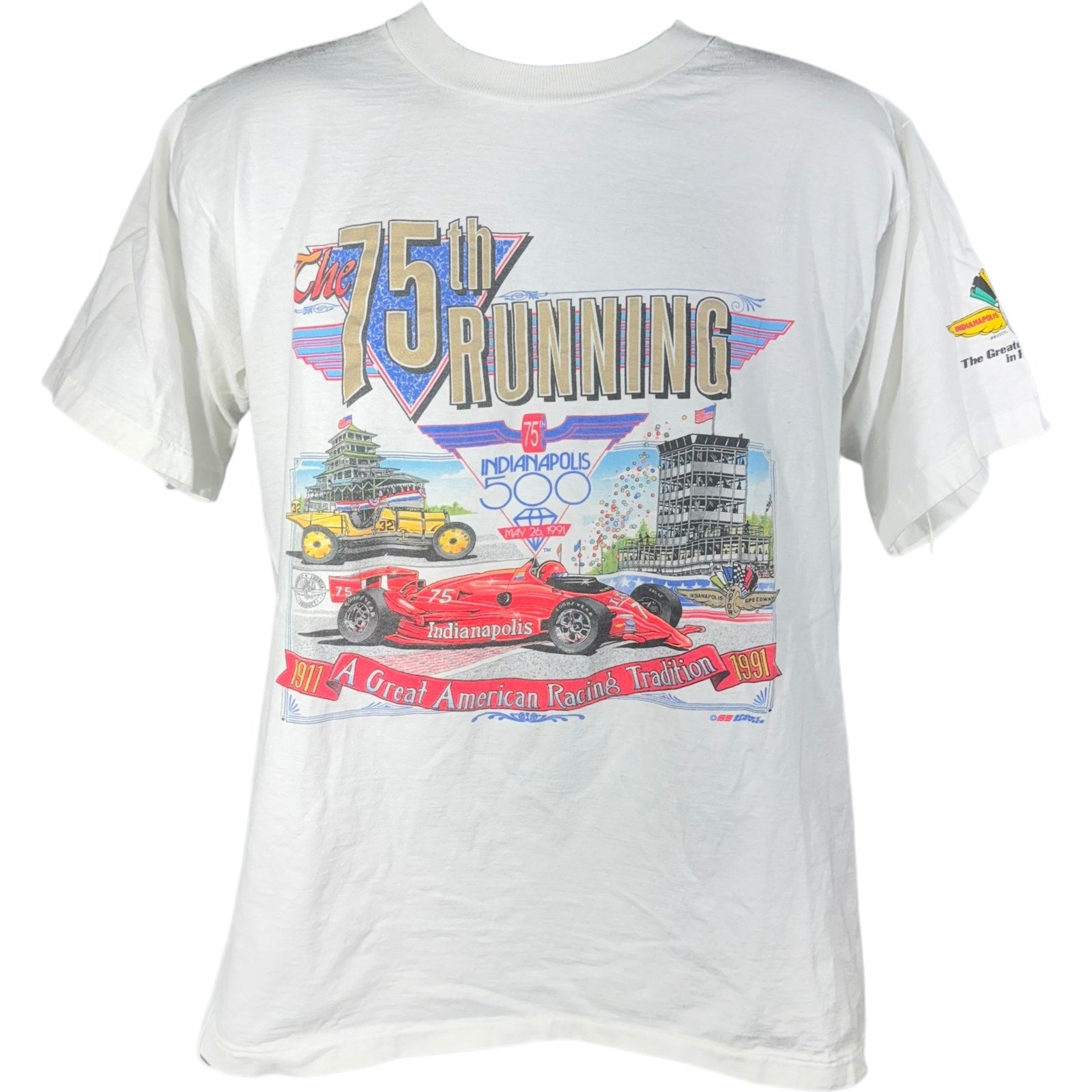 Vintage 75th Indianapolis 500 Formula 1 Racing Tee 1991