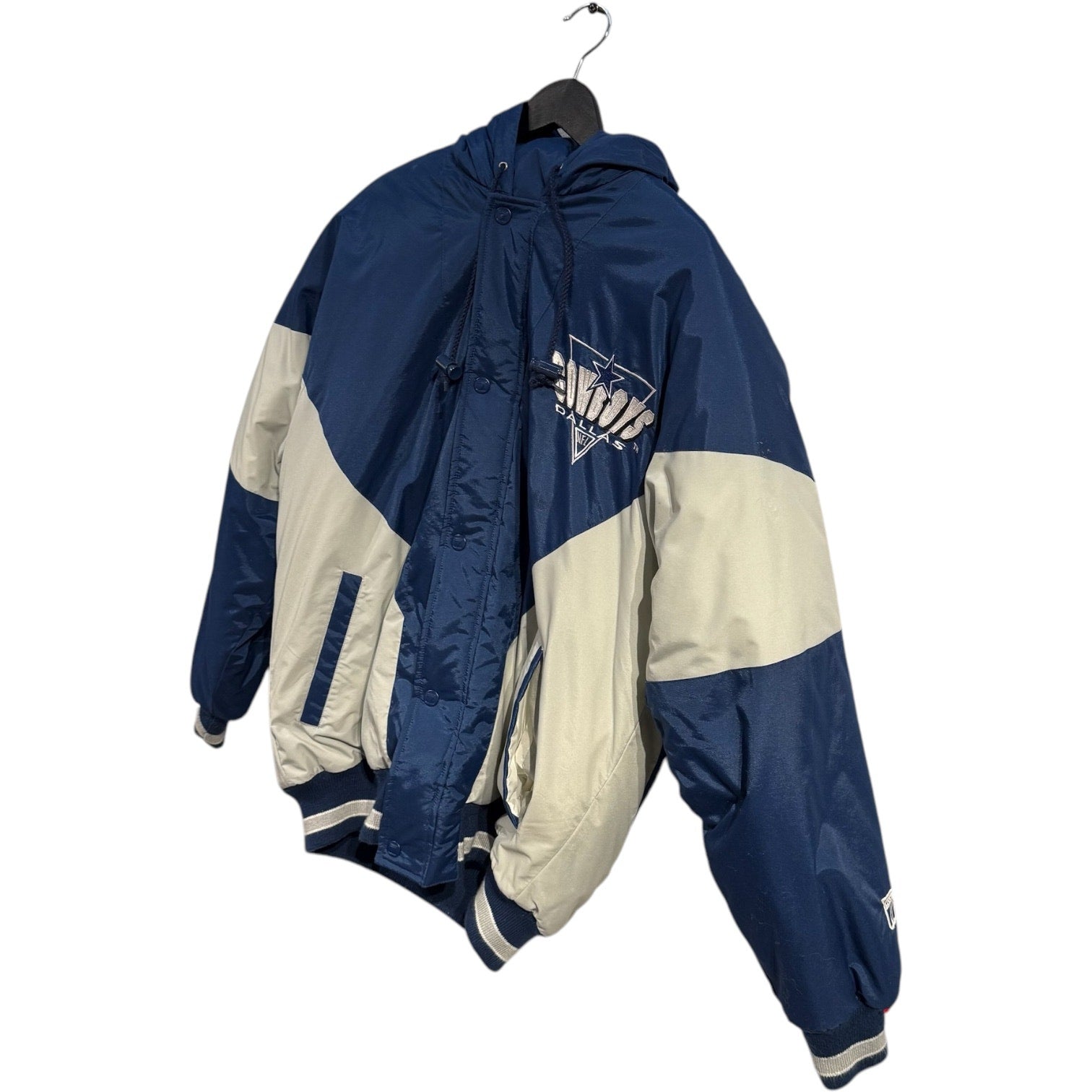 Vintage Logo 7 Dallas Cowboys Spellout NFL Puffer Jacket