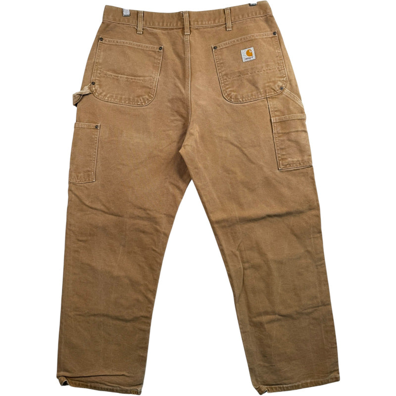 Vintage Carhartt Iconic Firm Duck Double Front Dungaree Work Pants 36x32