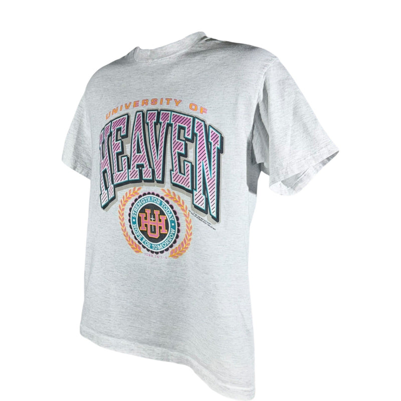 Vintage University of Heaven Religious Spellout Emblem Tee