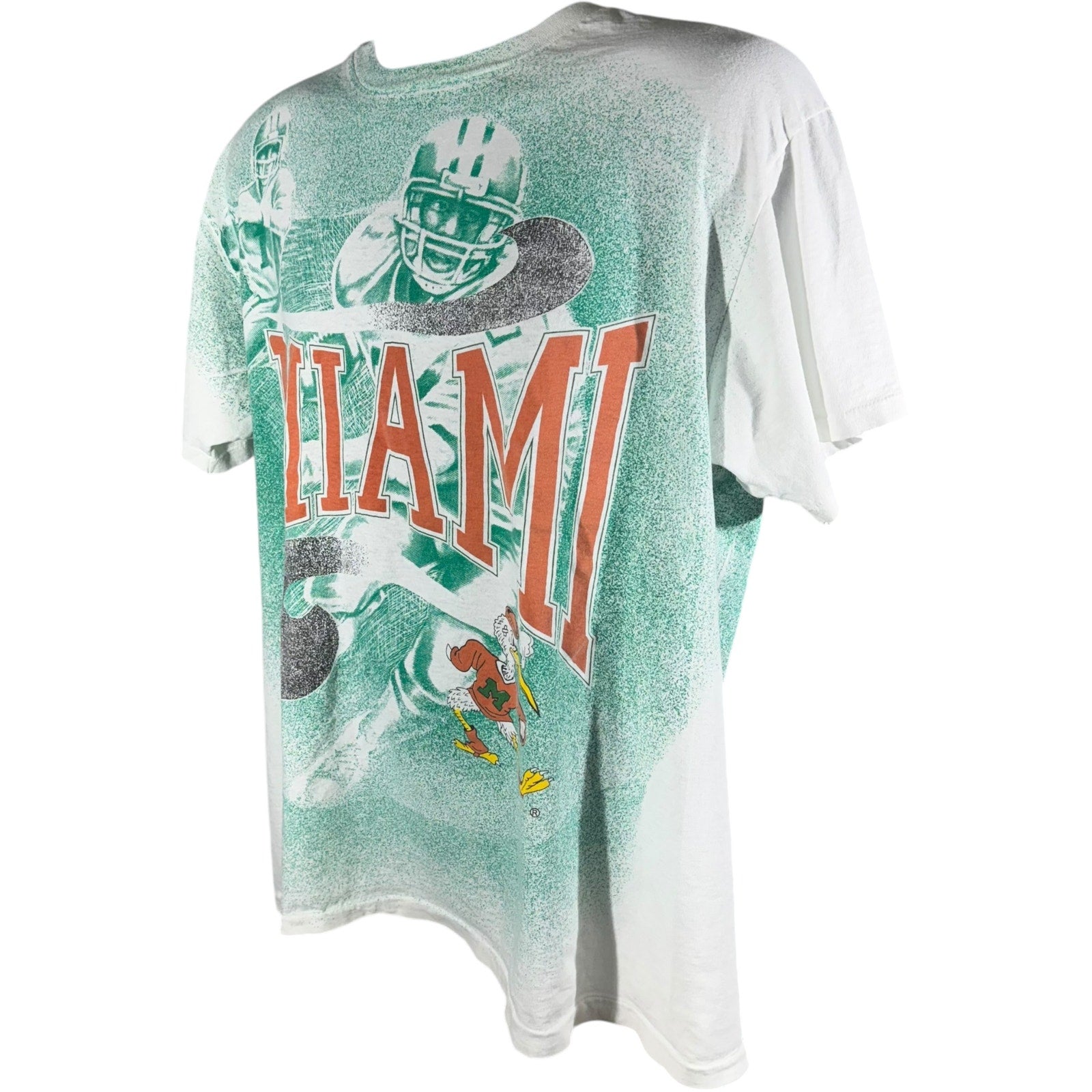 Vintage University Of Miami Hurricanes Football AOP Tee