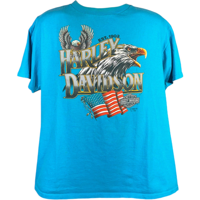 Vintage 3D Emblem Harley Davidson American Eagle '90 Tee