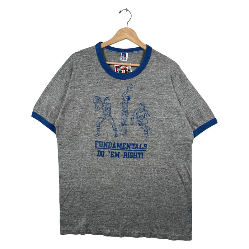 Vintage Russell Athletic Basketball Fundamentals Ringer T-Shirt