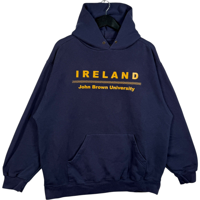 Vintage John Brown University Ireland Spellout Pullover Hoodie