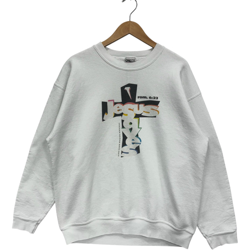 Vintage Jesus Saves Graphic Crewneck