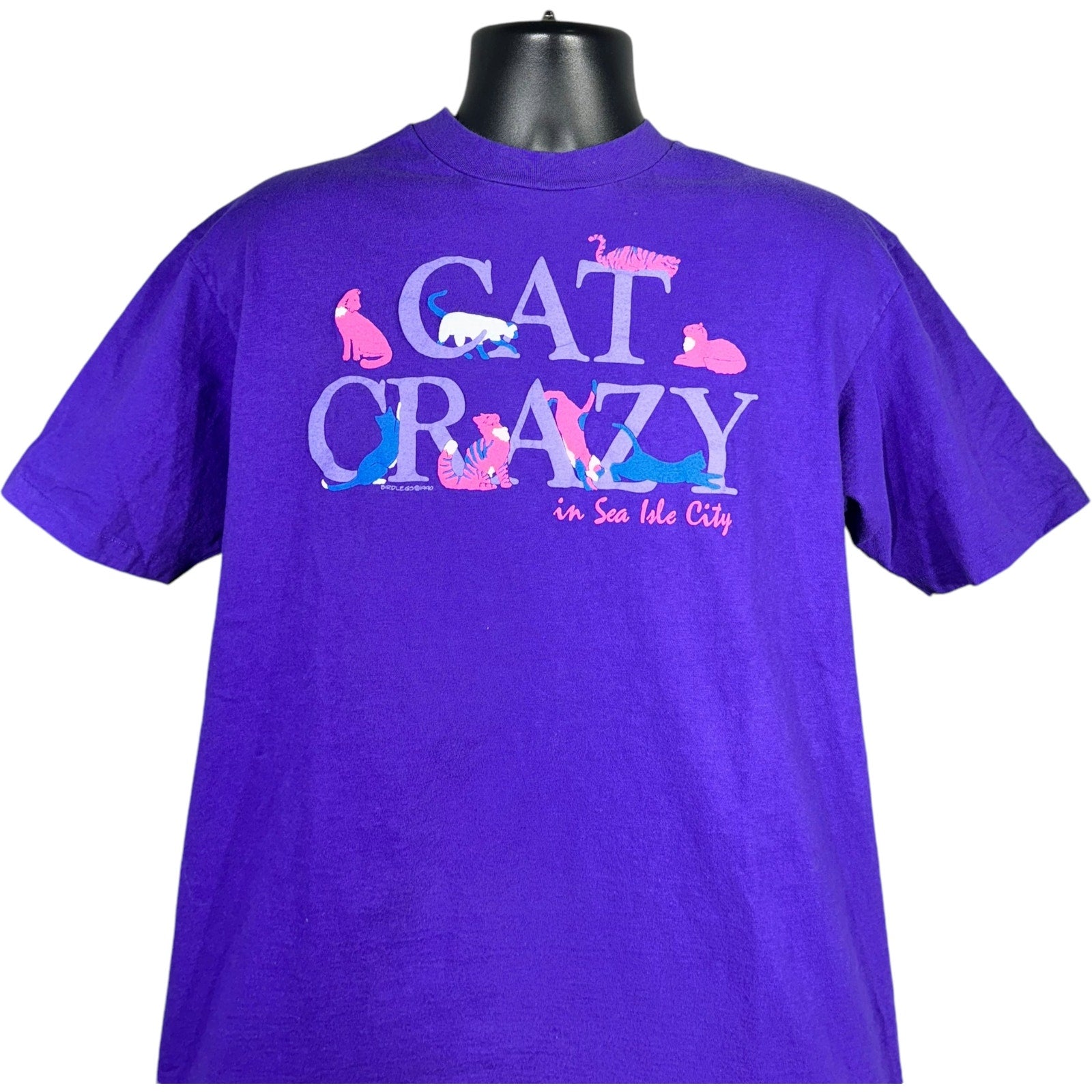 Vintage Cat Crazy Sea Isle City Souvenir Tee 80s