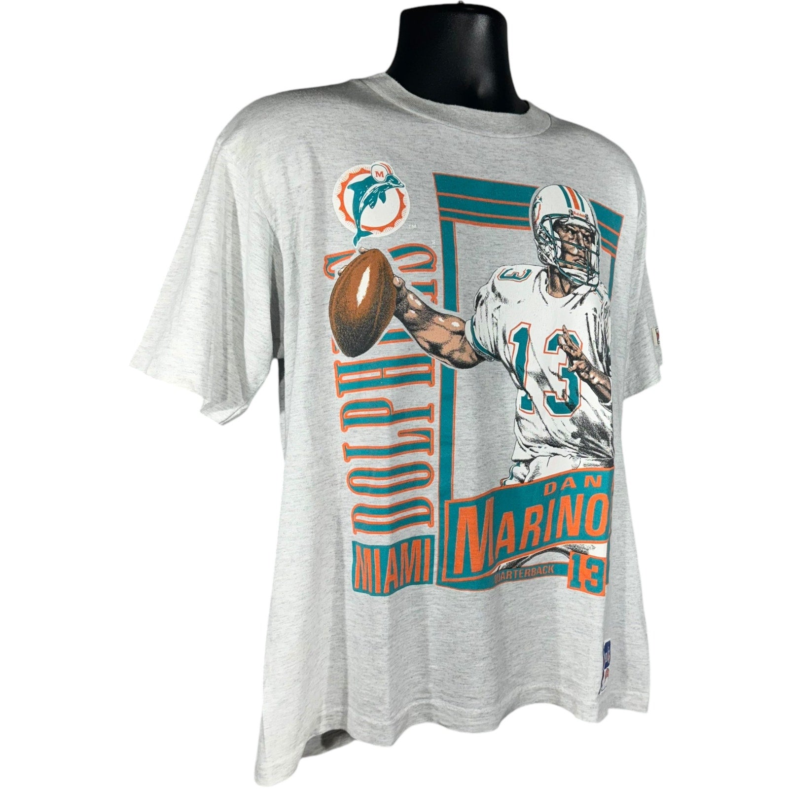 Vintage Nutmeg Miami Dolphins Dan Marino Card Tee