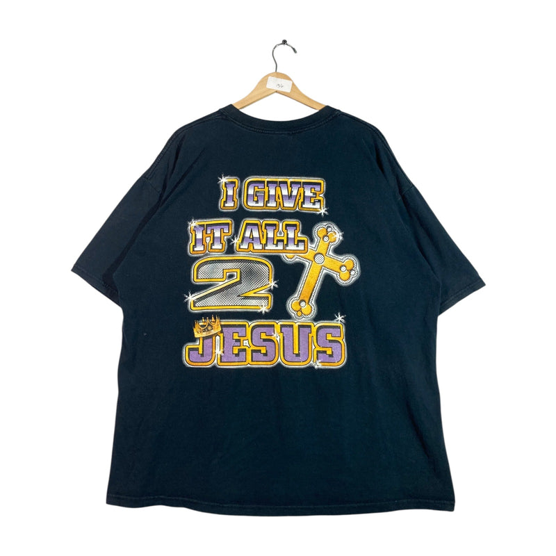 Vintage I Am Too Blessed 2 B Stressed Print T-Shirt