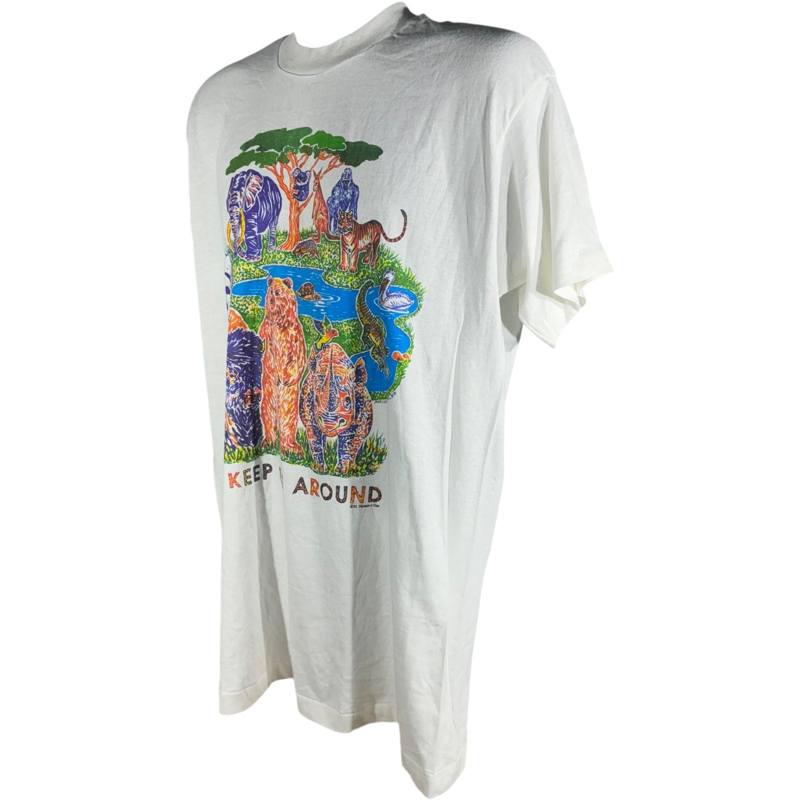 Vintage Human-i-Tees "Keep Us Around" Animal Tee