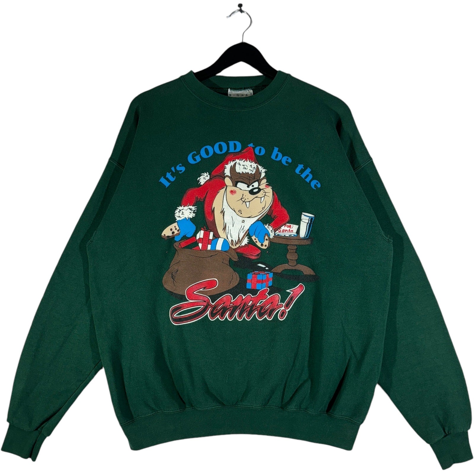 Vintage Looney Tunes Taz Santa Christmas Crewneck