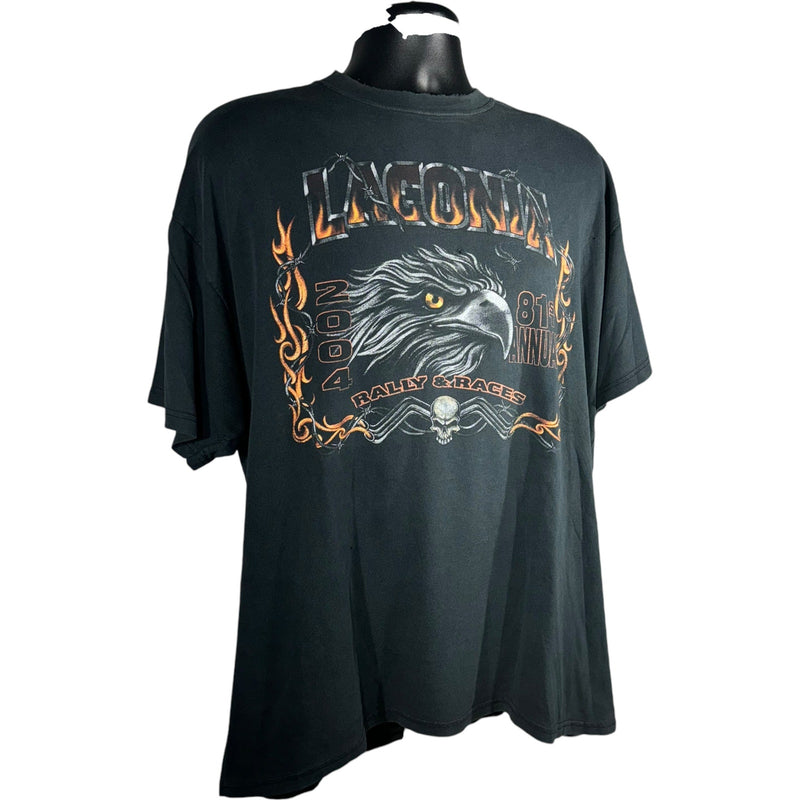 Vintage Lagonia Flaming Eagle Motorcycle Tee 2004