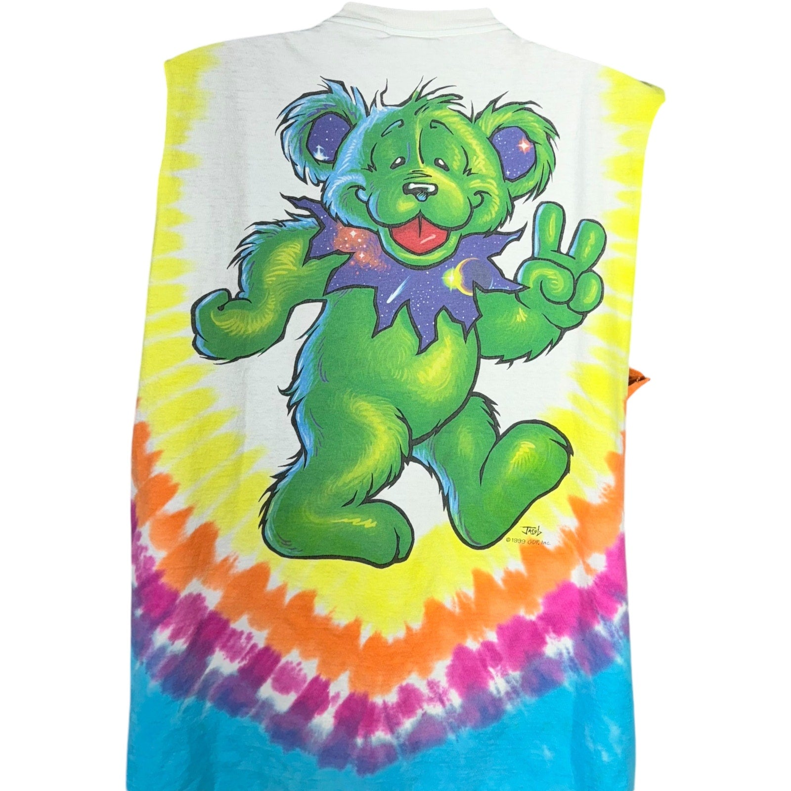 Vintage Grateful Dead Dancing Bear Tie Dye Cut Off Tee