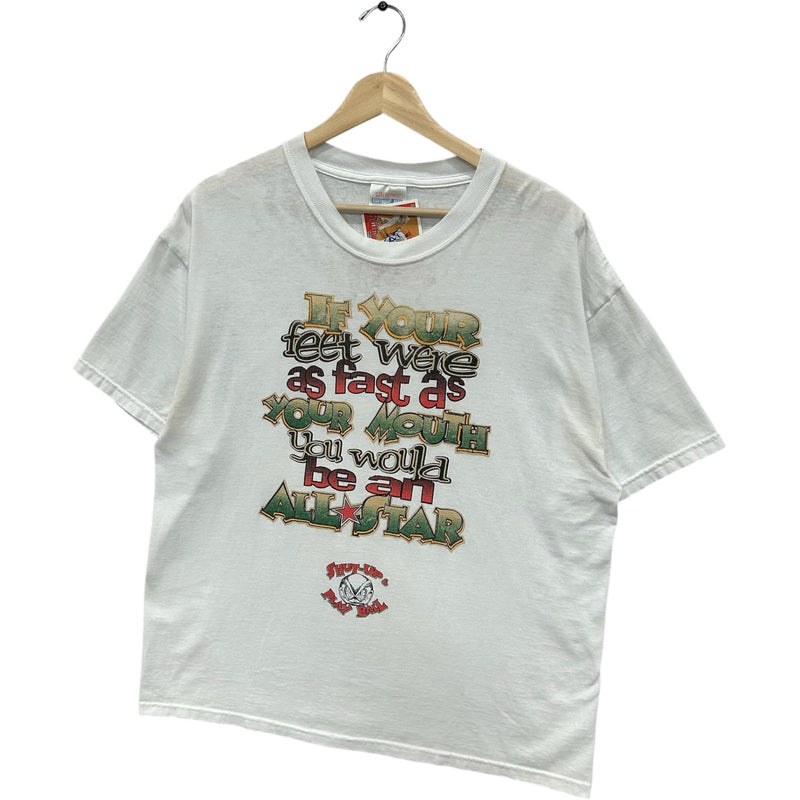 Vintage "Shut Up & Play Ball" Humor Novelty Tee