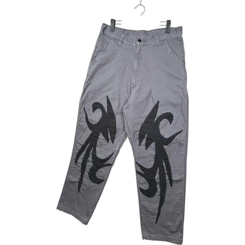 Vintage Carhartt Tribal Flame Patchwork Carpenter Pants 44