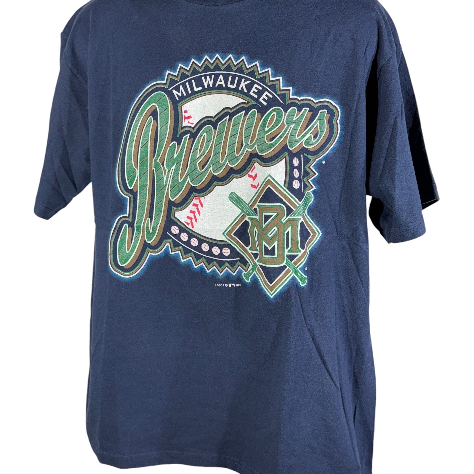 Vintage Milwaukee Brewers MLB Spellout Tee 90s