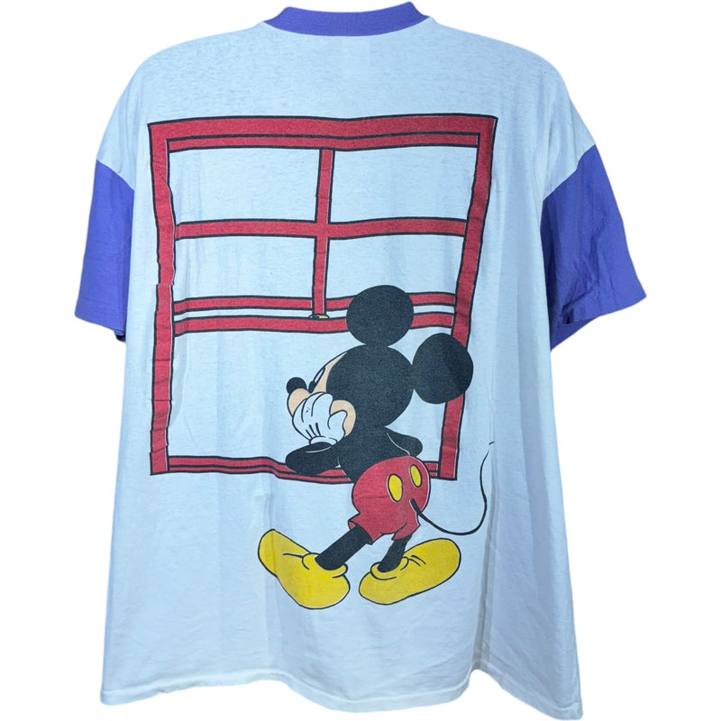 Vintage Mickey Mouse Continuation Print Ringer Tee 90s