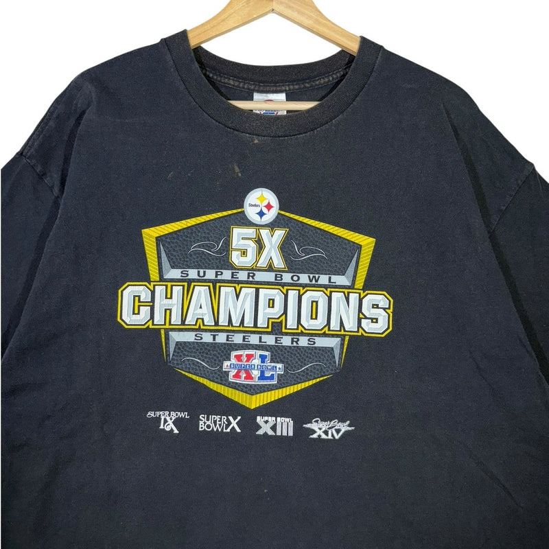 Vintage Pittsburgh Steelers 5X Super Bowl Champions NFL T-Shirt