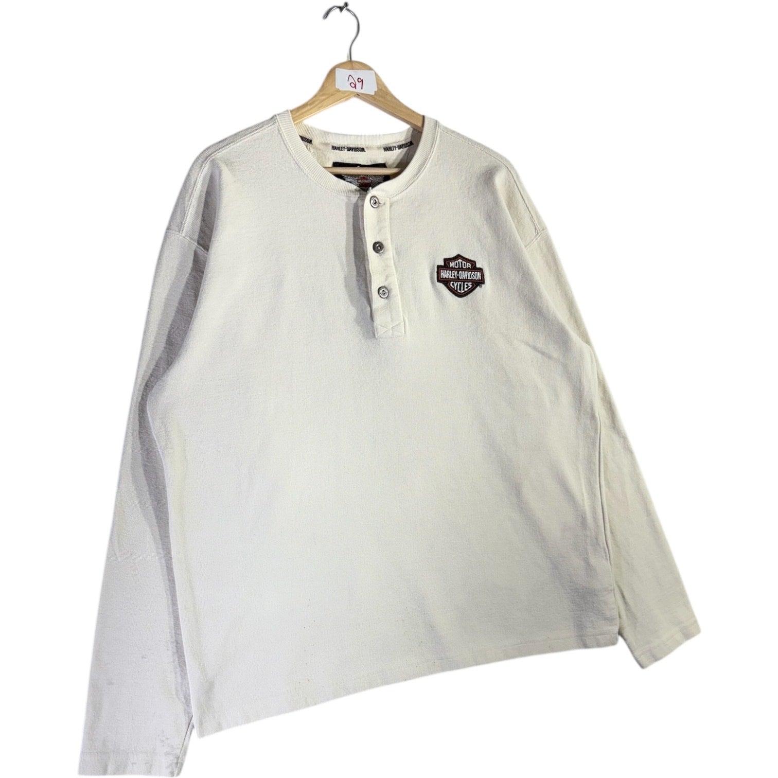 Vintage Harley Davidson Henley Long Sleeve