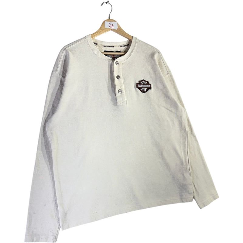 Vintage Harley Davidson Henley Long Sleeve