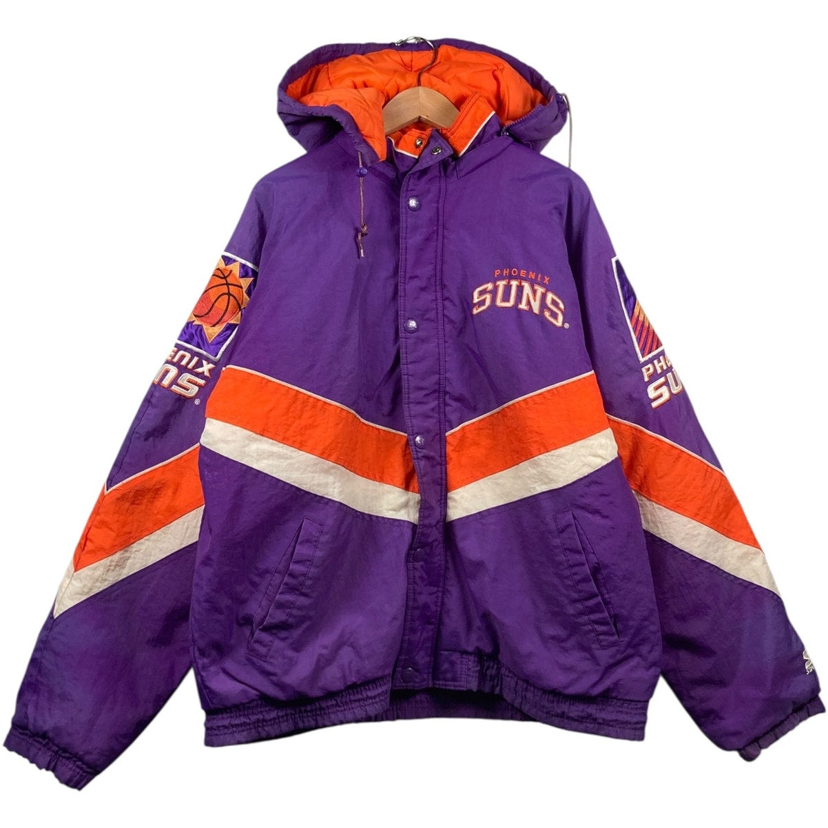Vintage Starter Phoenix Suns NBA Full Snap Button Hooded Jacket