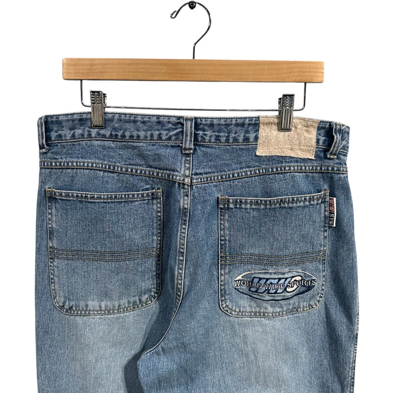 Vintage World Wide Sports Wide Leg Denim Jeans 35 x 31