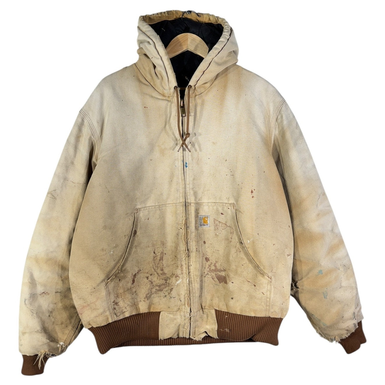Vintage Carhartt Distressed Canvas Full Zip Workwear Jacket