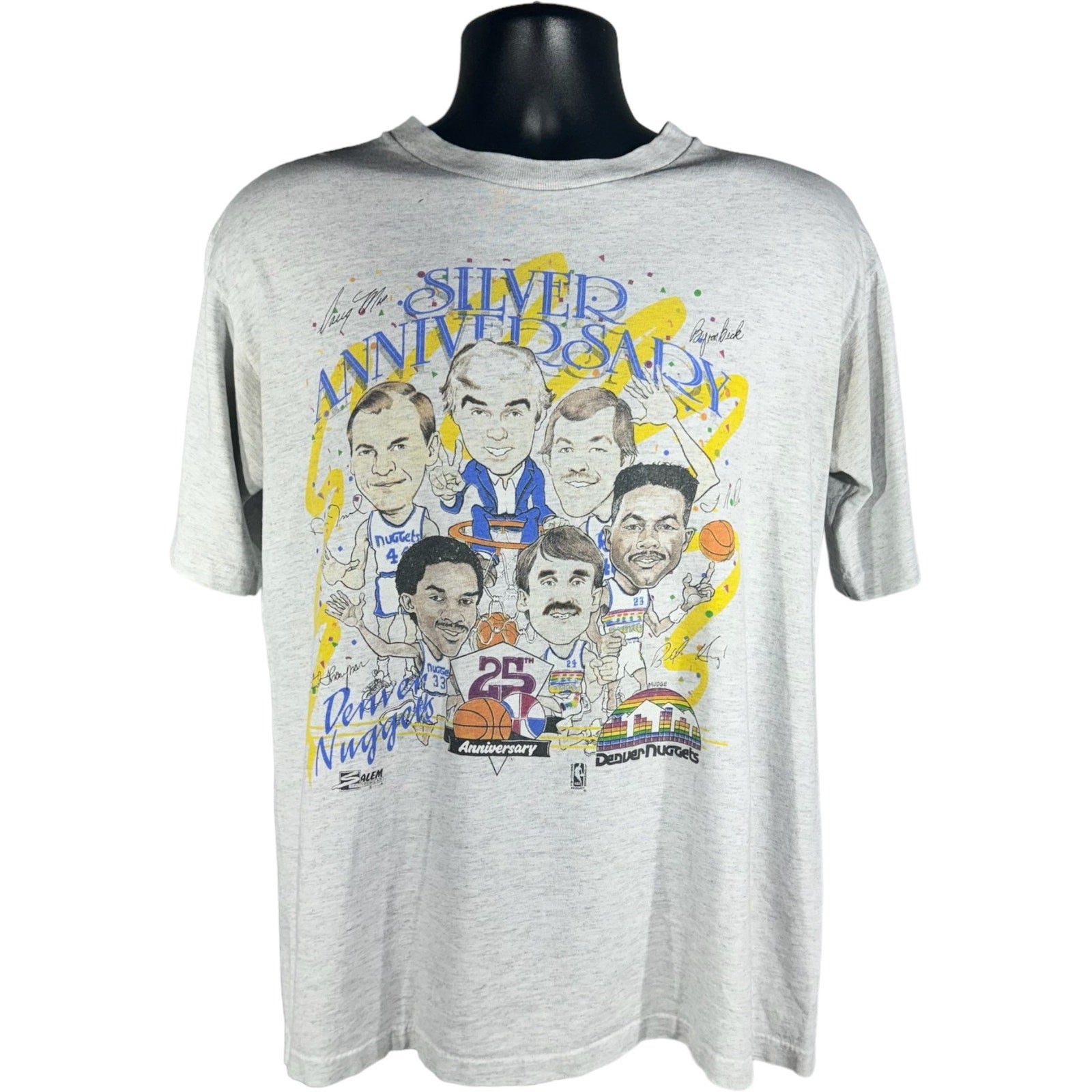 Vintage Denver Nuggets "Silver Anniversary" Caricature Tee