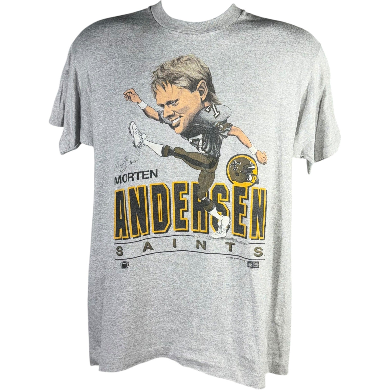 Vintage New Orleans Saints Morten Andersen Caricature Tee