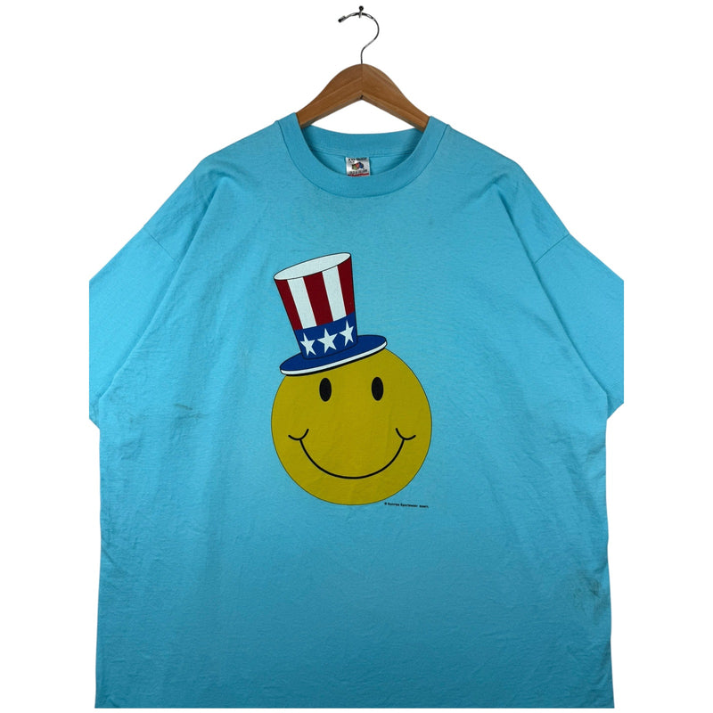 Vintage Smiley Emoticons Patriotic Hat Short Sleeve T-Shirt