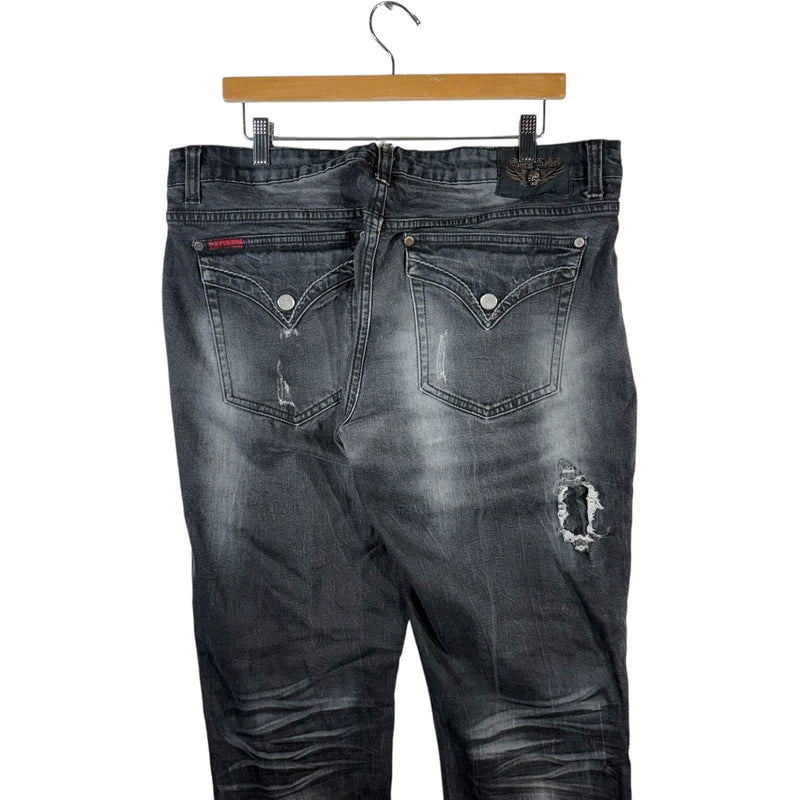 Y2K Rock Rebel Wide Leg Denim Jeans 38 x 33