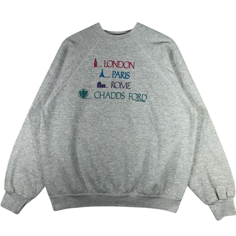 Vintage "London Paris Rome Chadds Ford" Spellout Crewneck