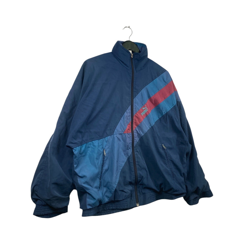 Vintage Puma Diagonal Colorblock Stripe Windbreaker