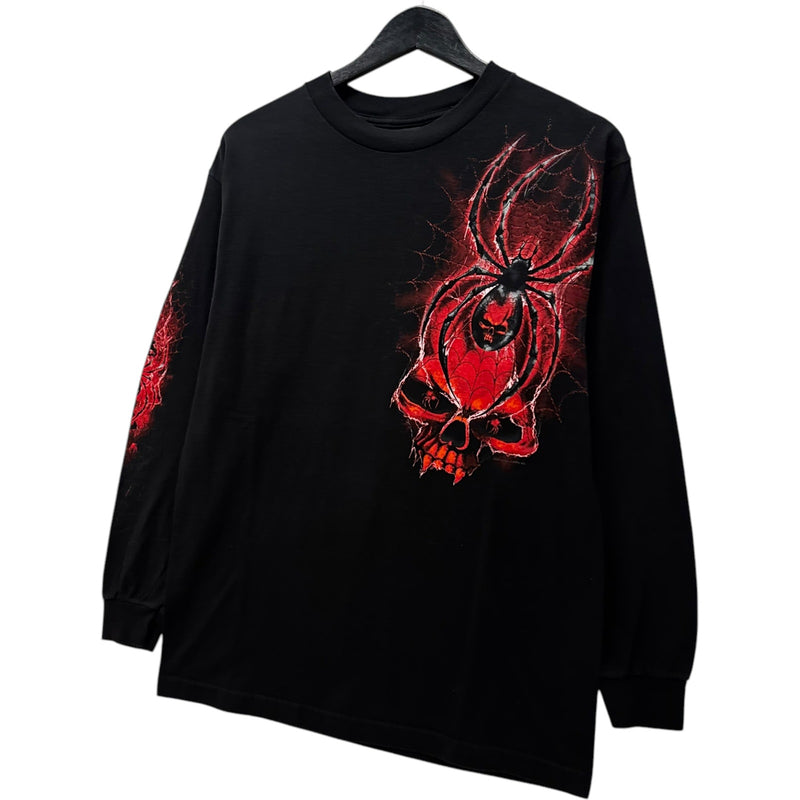 Vintage Hot Leathers Spider Web Skeleton Long Sleeve