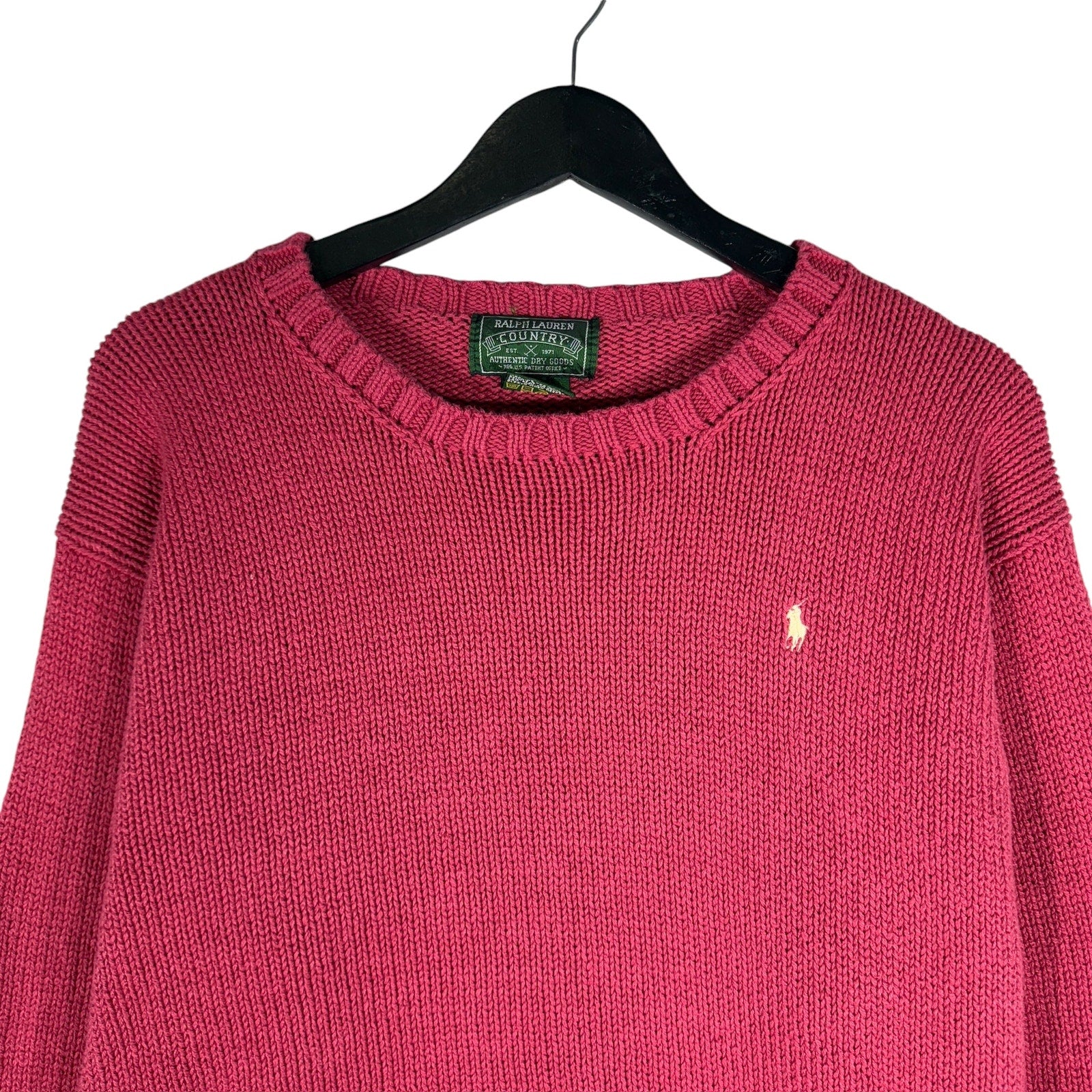 Polo Ralph Lauren Flag Long Sleeve Pullover Sweater in Cream