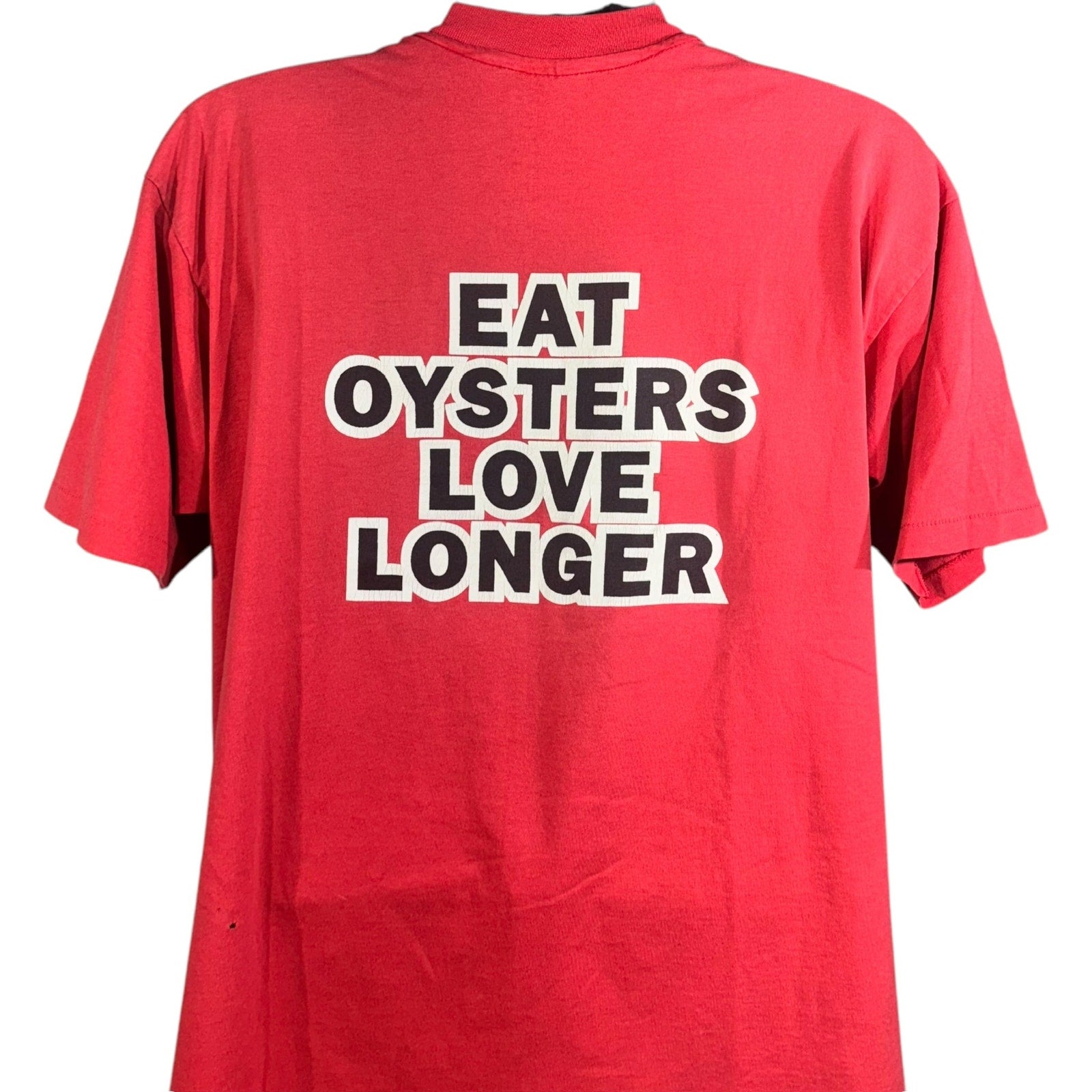 Vintage Dirty Moes Oyster Boat "Eat Oysters Live Longer" Tee