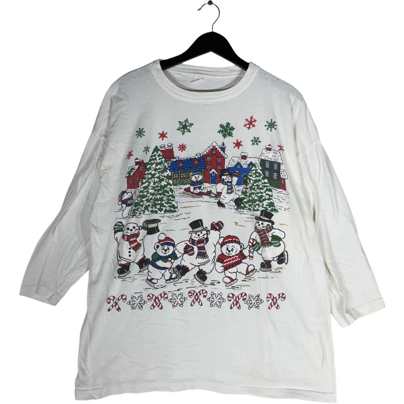 Vintage Christmas Snowmen 3/4 Sleeve Shirt