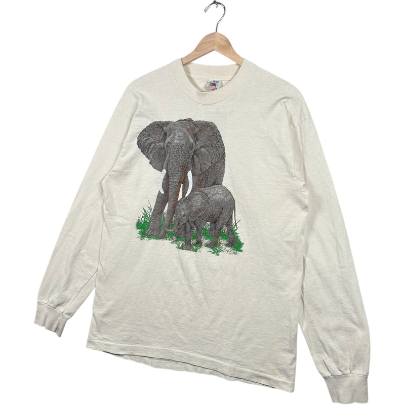 Vintage Mother And Baby Elephant Long Sleeve
