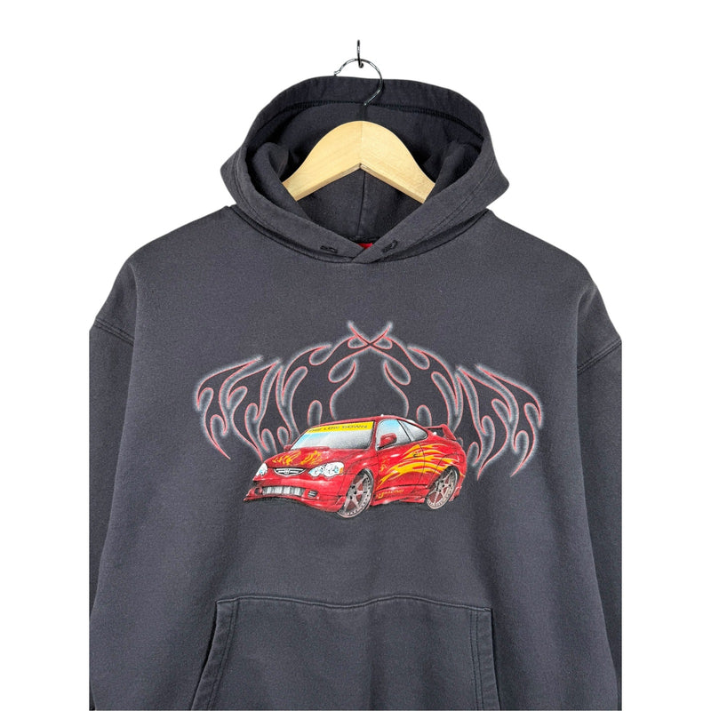 Y2K Tribal Flame Sports Car Hoodie