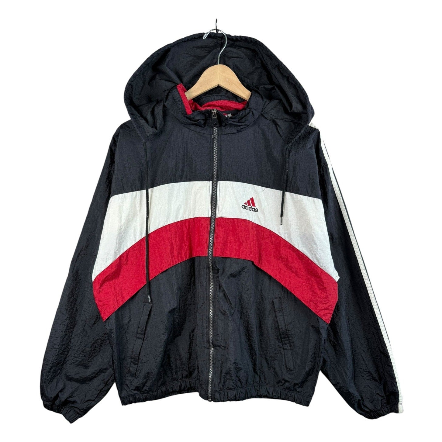 Vintage Adidas Colorblock Hooded Full Zip Windbreaker