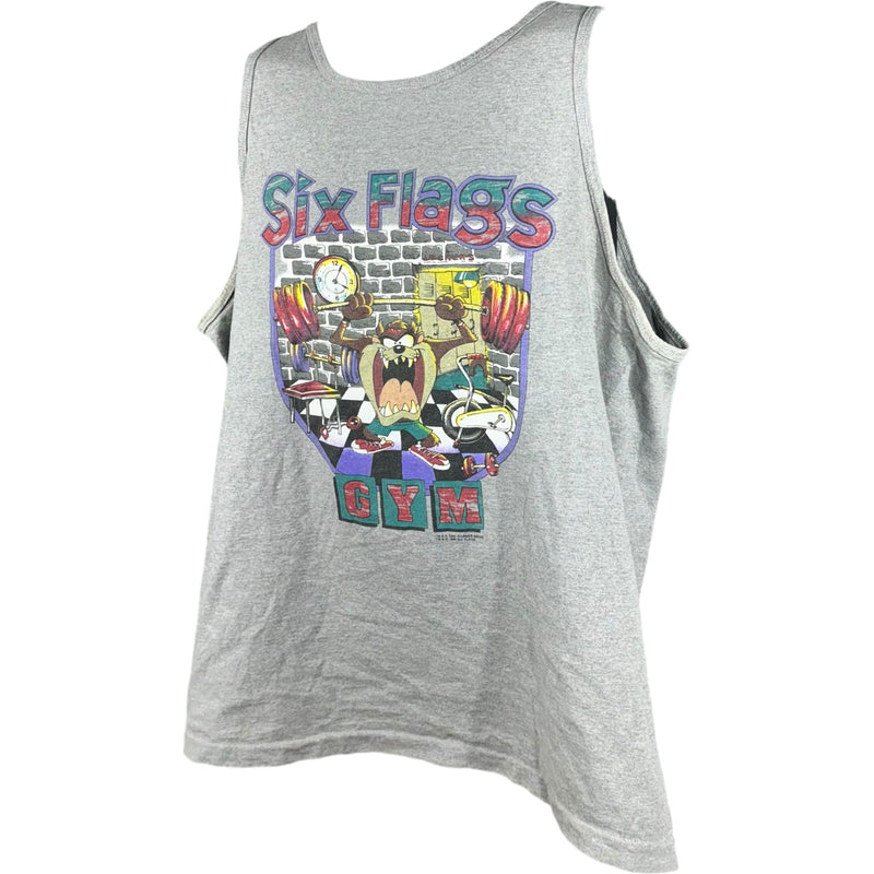 Vintage Six Flags Taz Gym Tank Top 90's