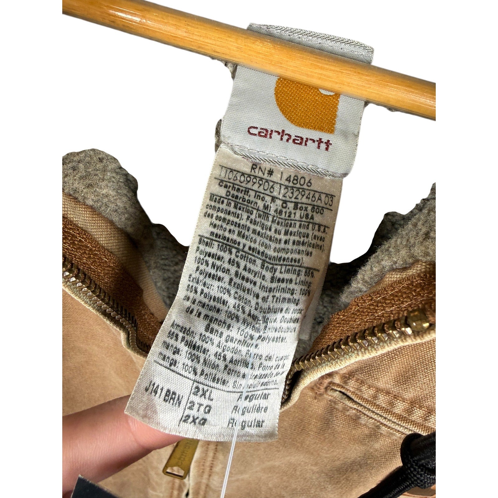 Vintage Carhartt Sherpa-Lined Full Zip Hoodie