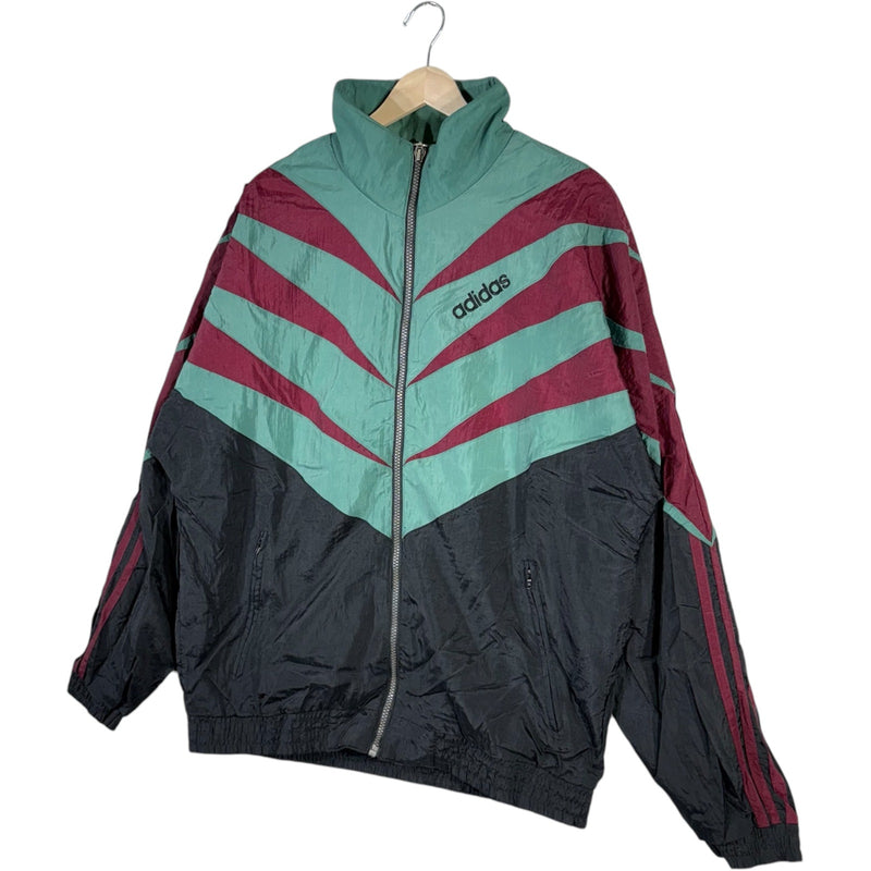 Vintage Adidas Mini Spellout Color Block Windbreaker