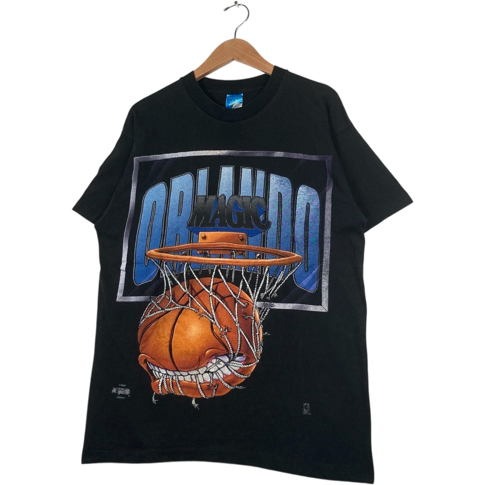 Vintage 90s Orlando Magic Basketball "Biting The Net" Tee