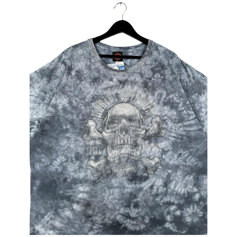 Vintage Harley Davidson Las Vegas Skull Tie-Dye Graphic T-Shirt